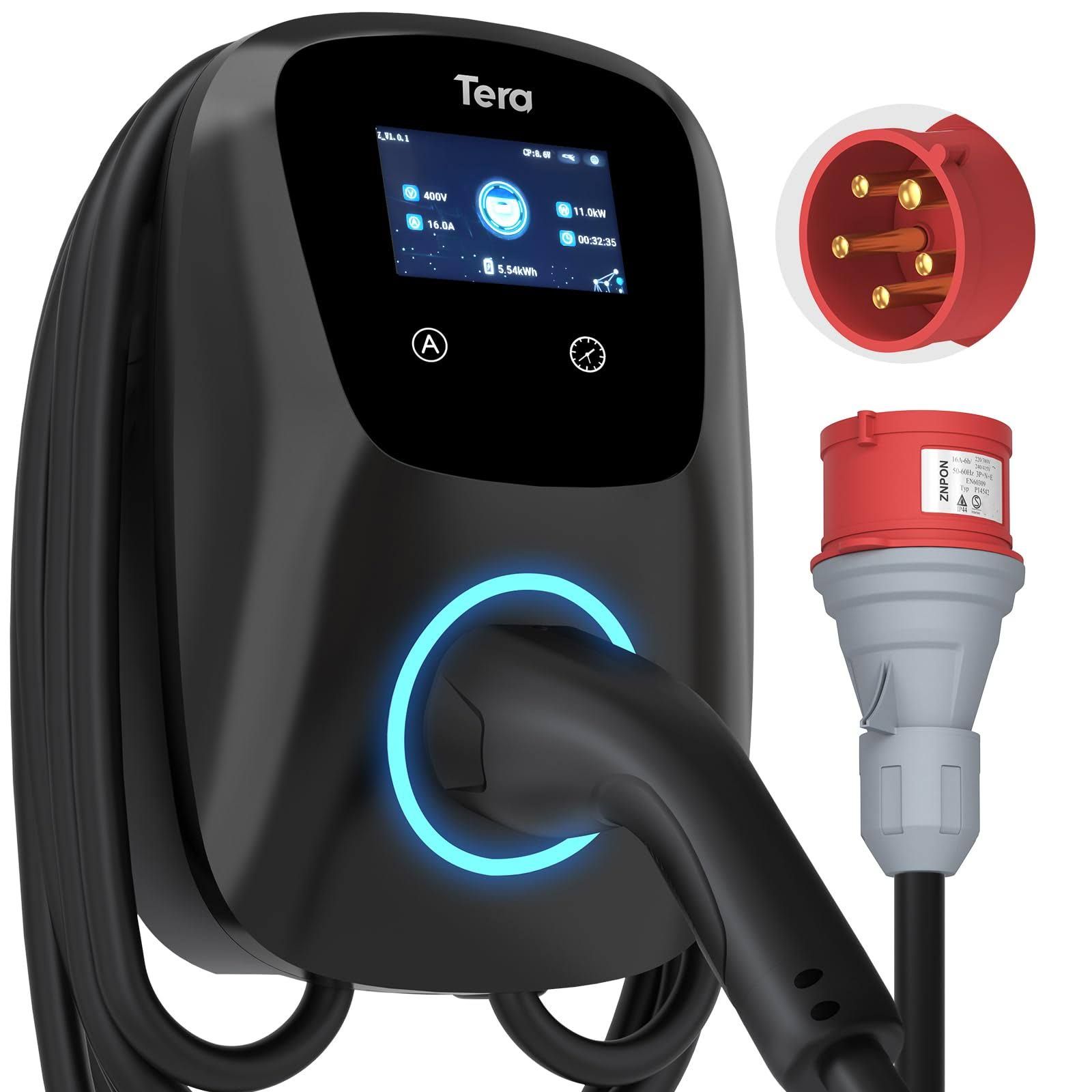 Tera Smart EV Ladegerät Typ 2 Wallbox mit APP 11kW 16A 400V CE&TÜV mit