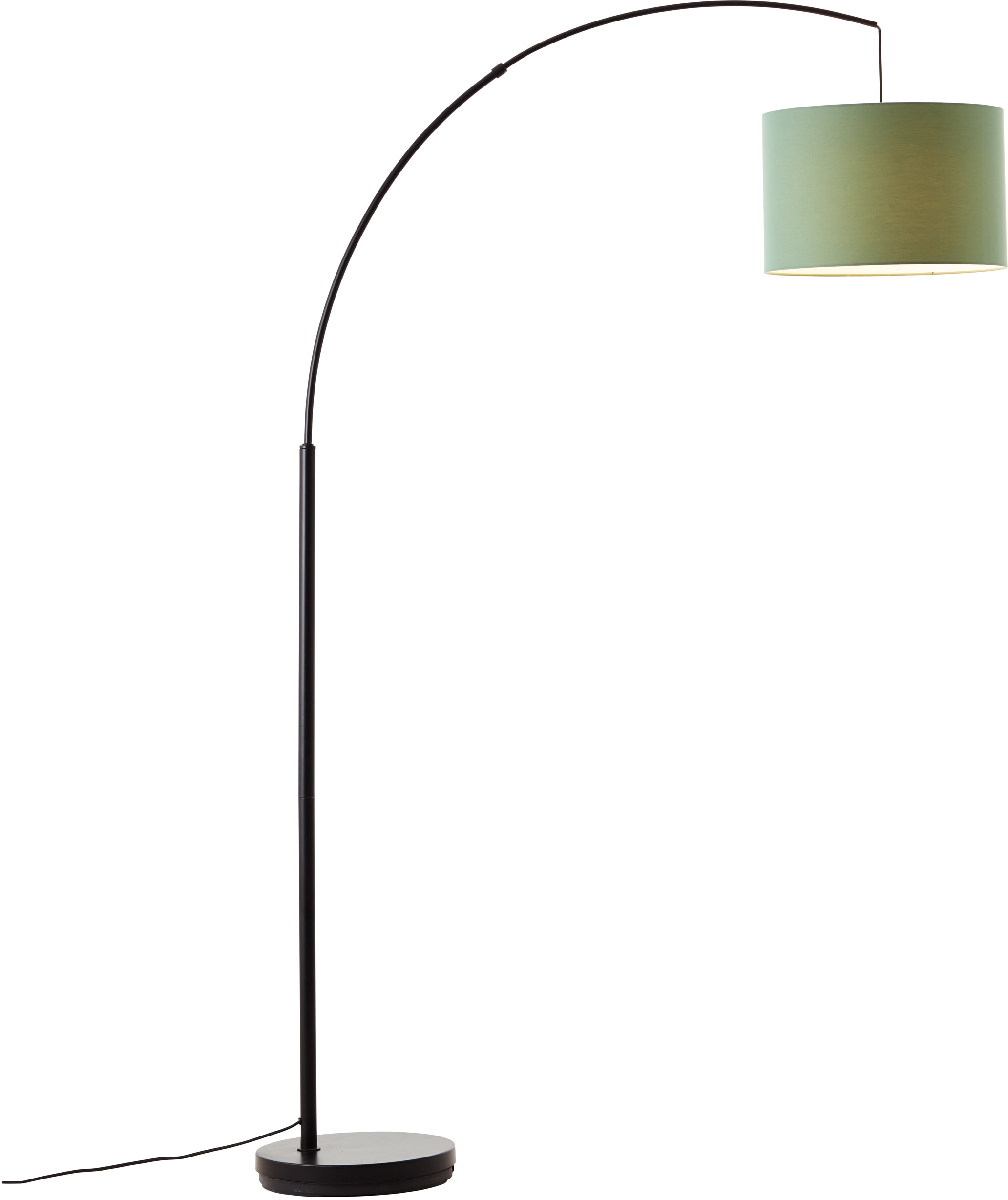 my home Stehlampe »Elijah« E27 1 Stk. Bogenlampe Textilschirm Stoff Ø 36cm