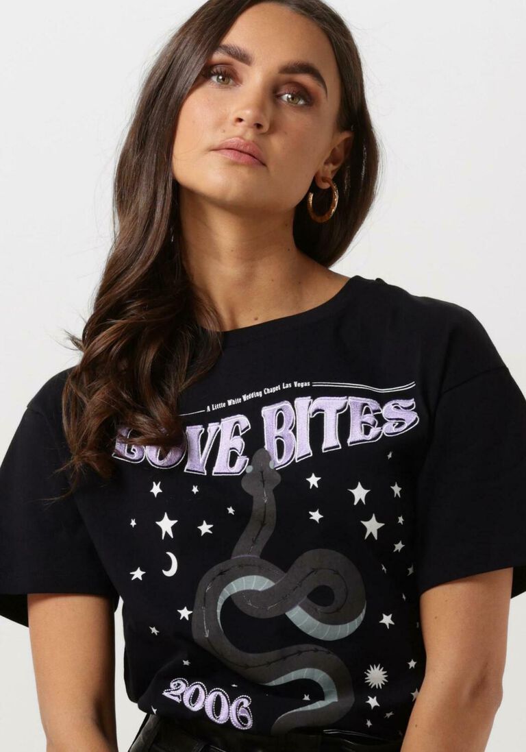GOOSECRAFT zwarte goosecraft t-shirt gc love bites tee
