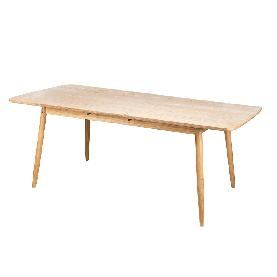 Uitschuifbare rechthoekige eettafel voor 6-8 personen van bruin