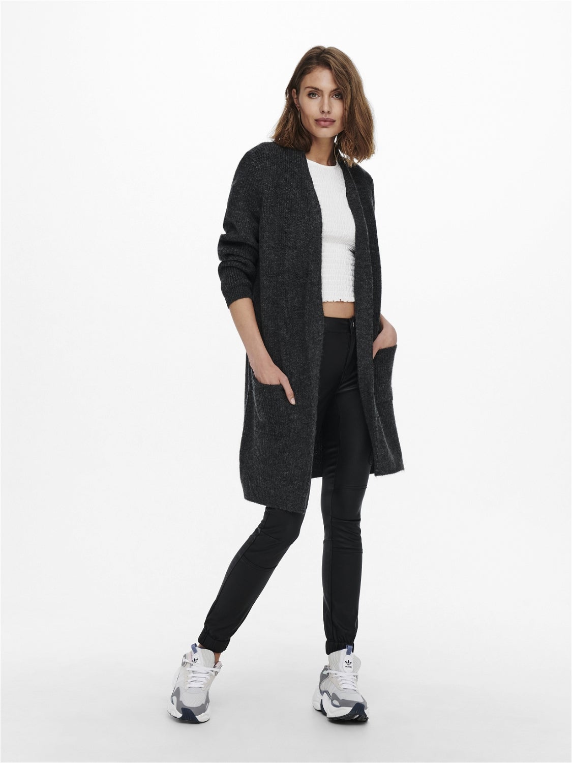 ONLJADE Strickjacke Dark Grey Melange