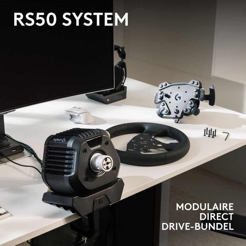 Logitech G RS50 - Sim-racestuurwiel - Zwart - 3-delige Opstelling met 8-Nm Direct Drive