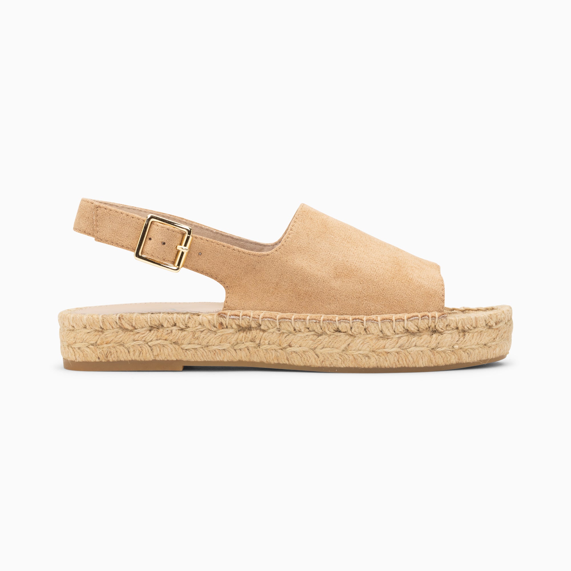 Sandales plates-Sandales Marjolaine beiges à semelle espadrille