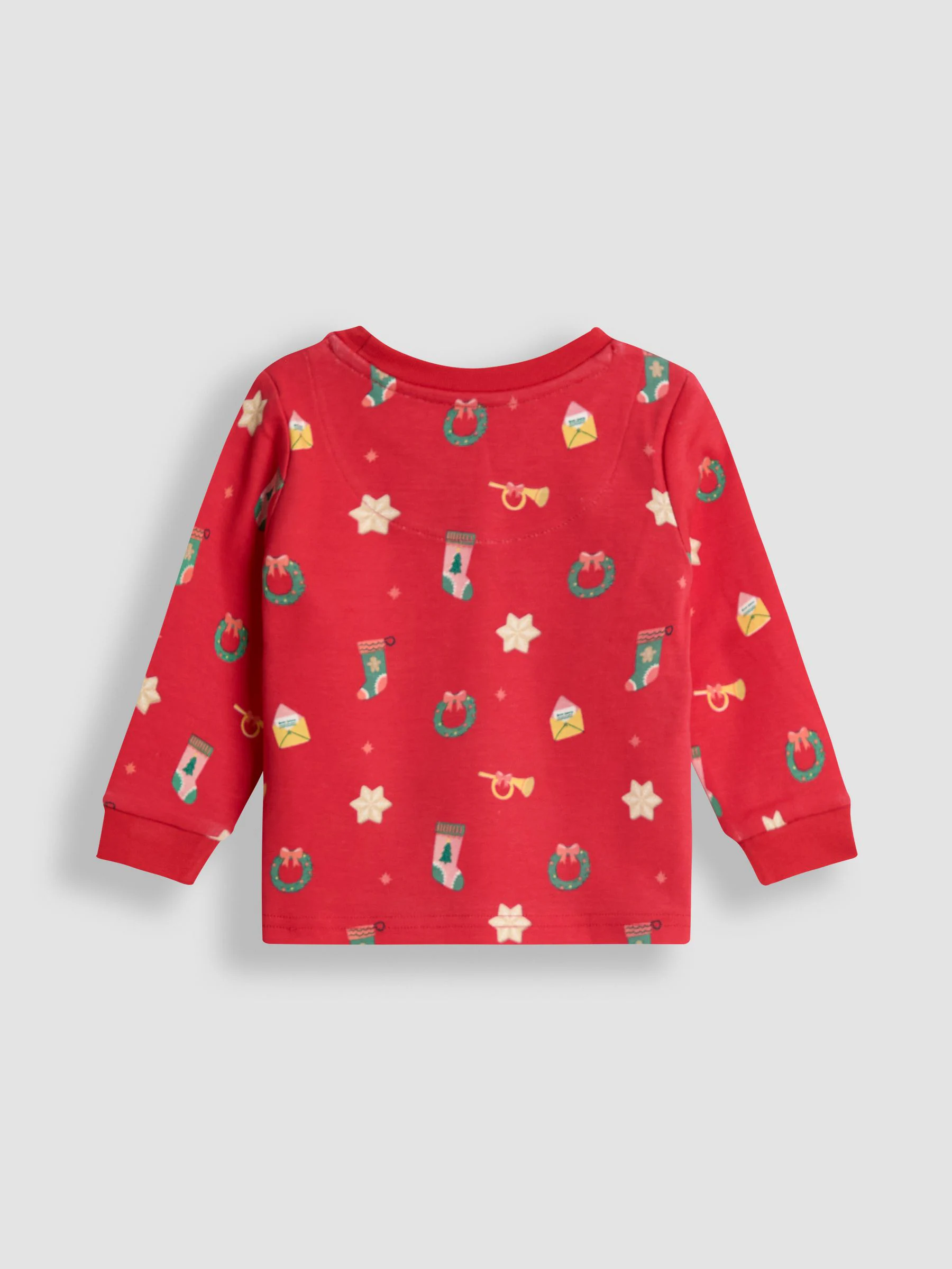 JoJo Maman Bébé - Jersey pyjama met kerstprint