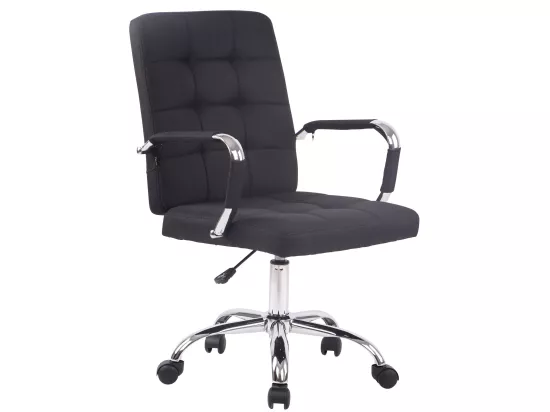 Chaise de bureau - Tissu & Métal chromé - Noir - Deli PRO