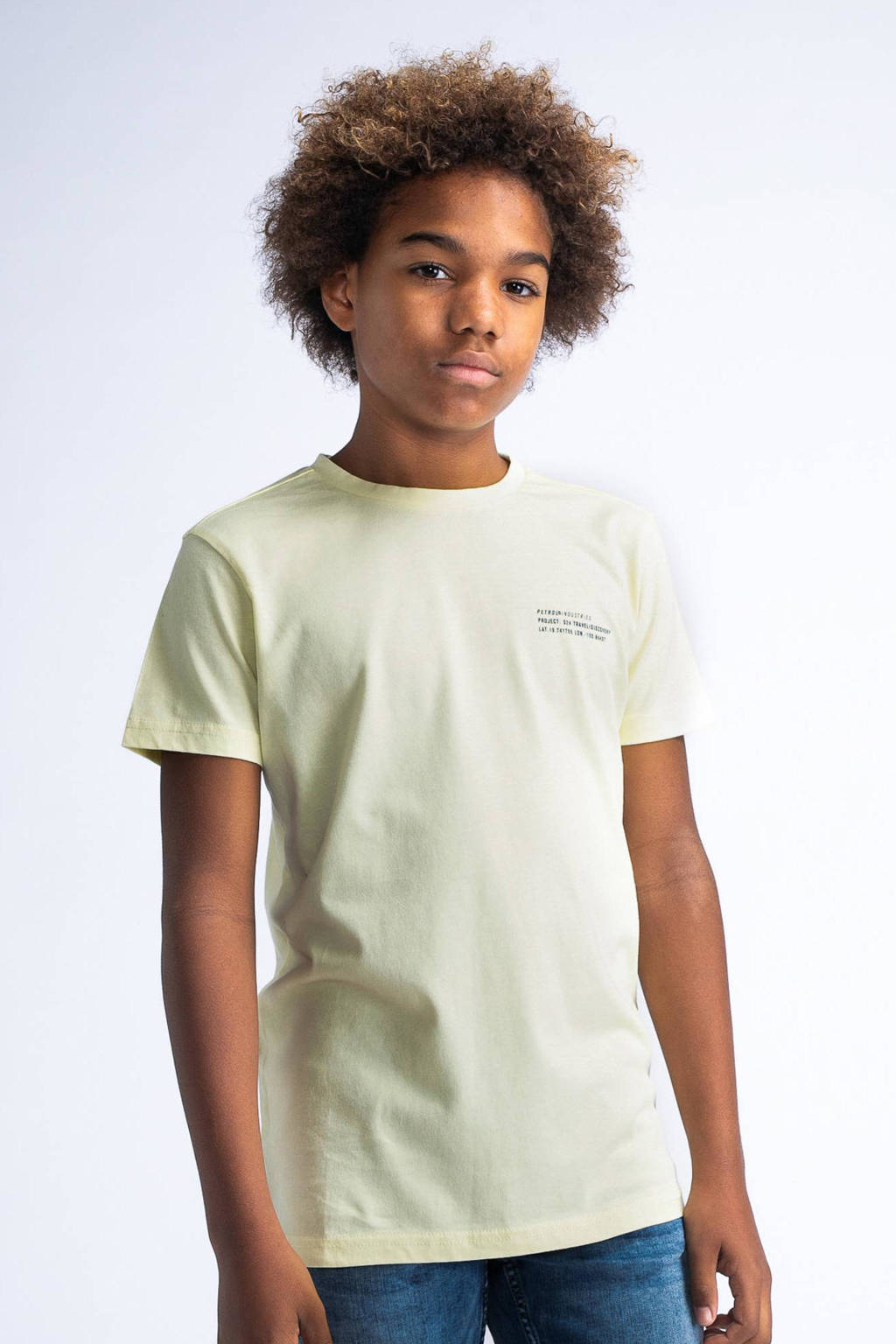 Petrol Industries T-shirt met backprint geel