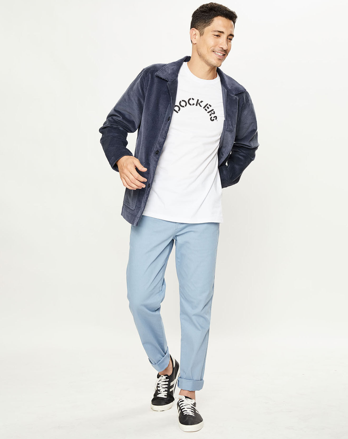 Dockers Veste en Velours côtelé Chore bleue