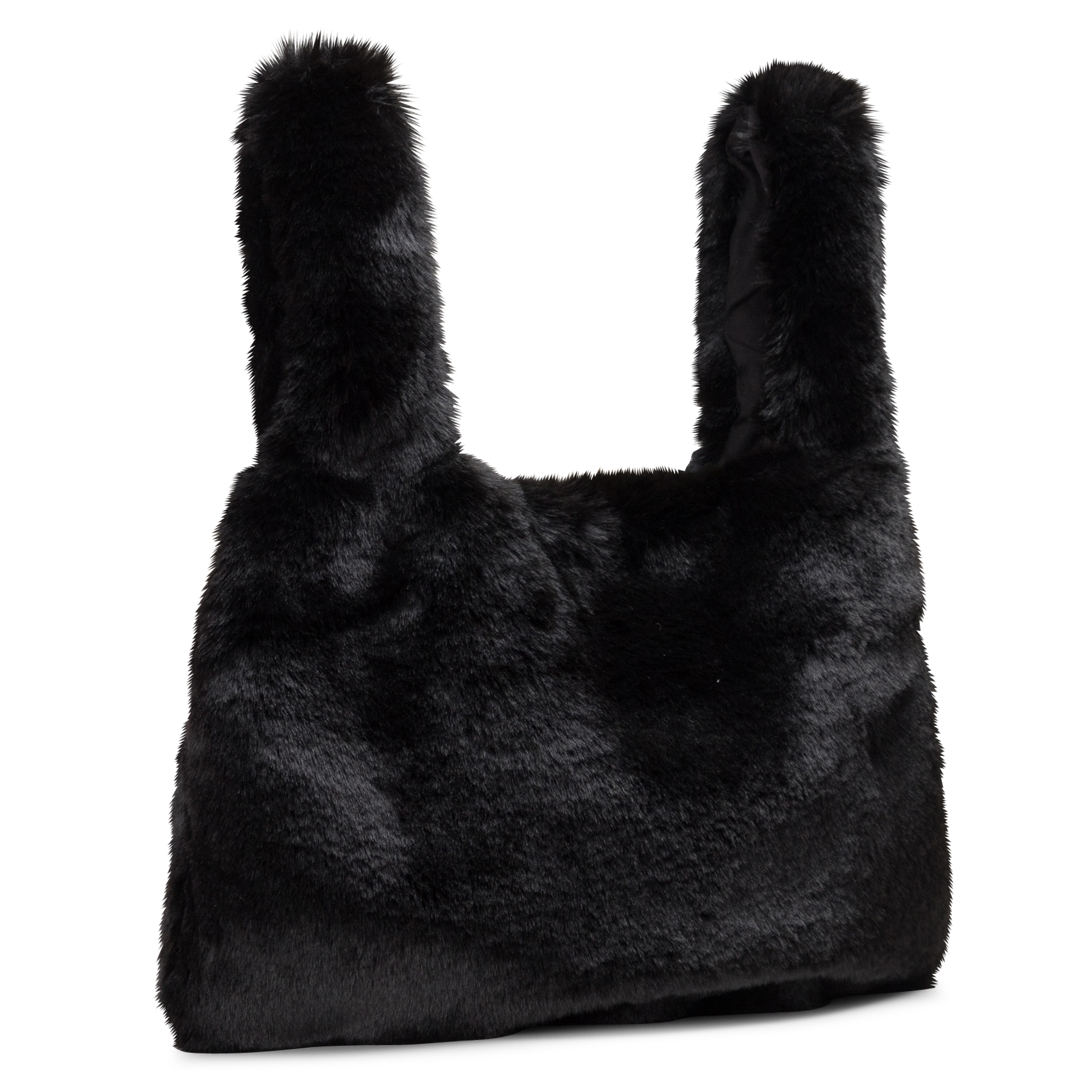 Sac à main aspect fourrure| Noir