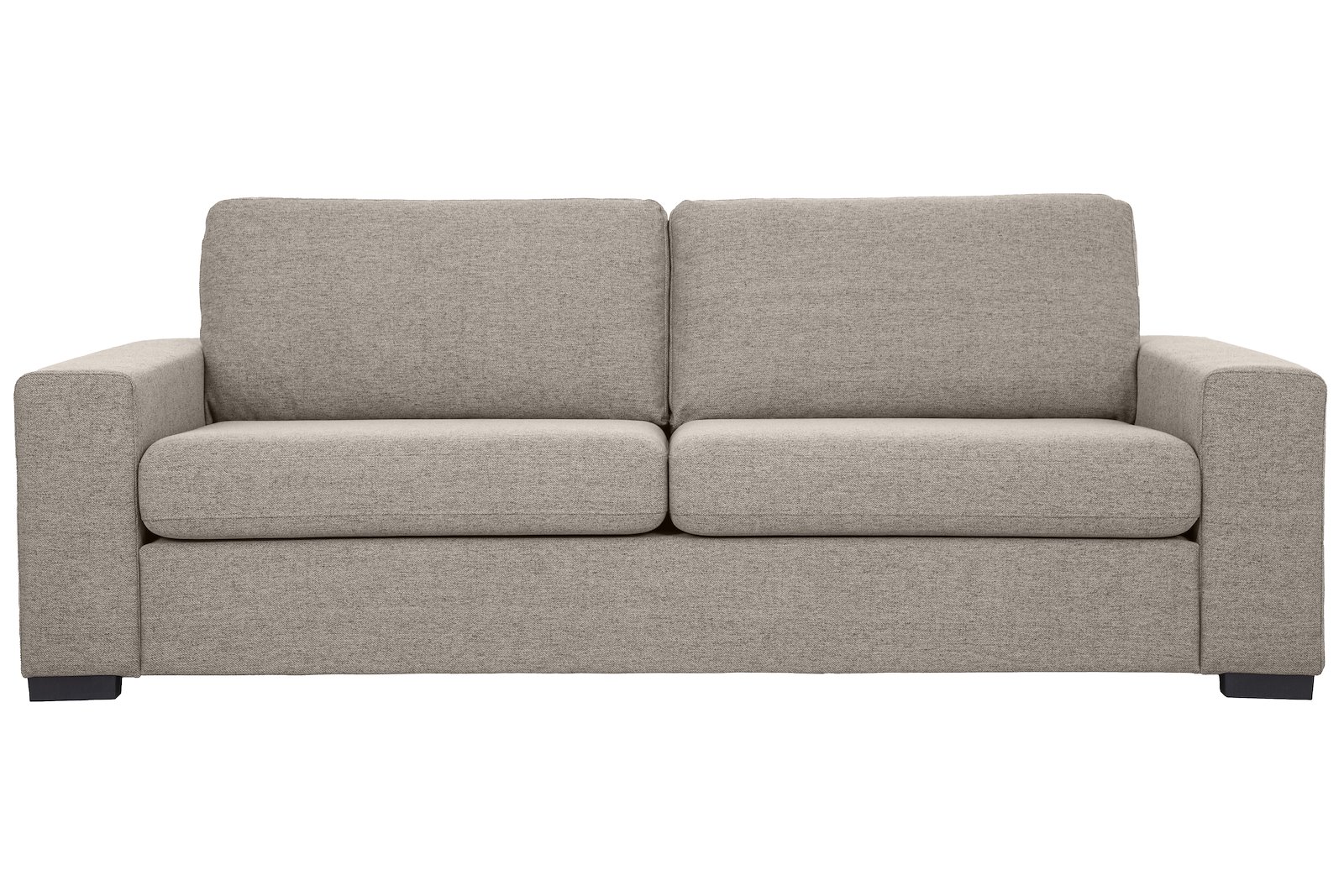 Max 3-seter sofa Tekstil Neve 16 beige/greige med sorte ben