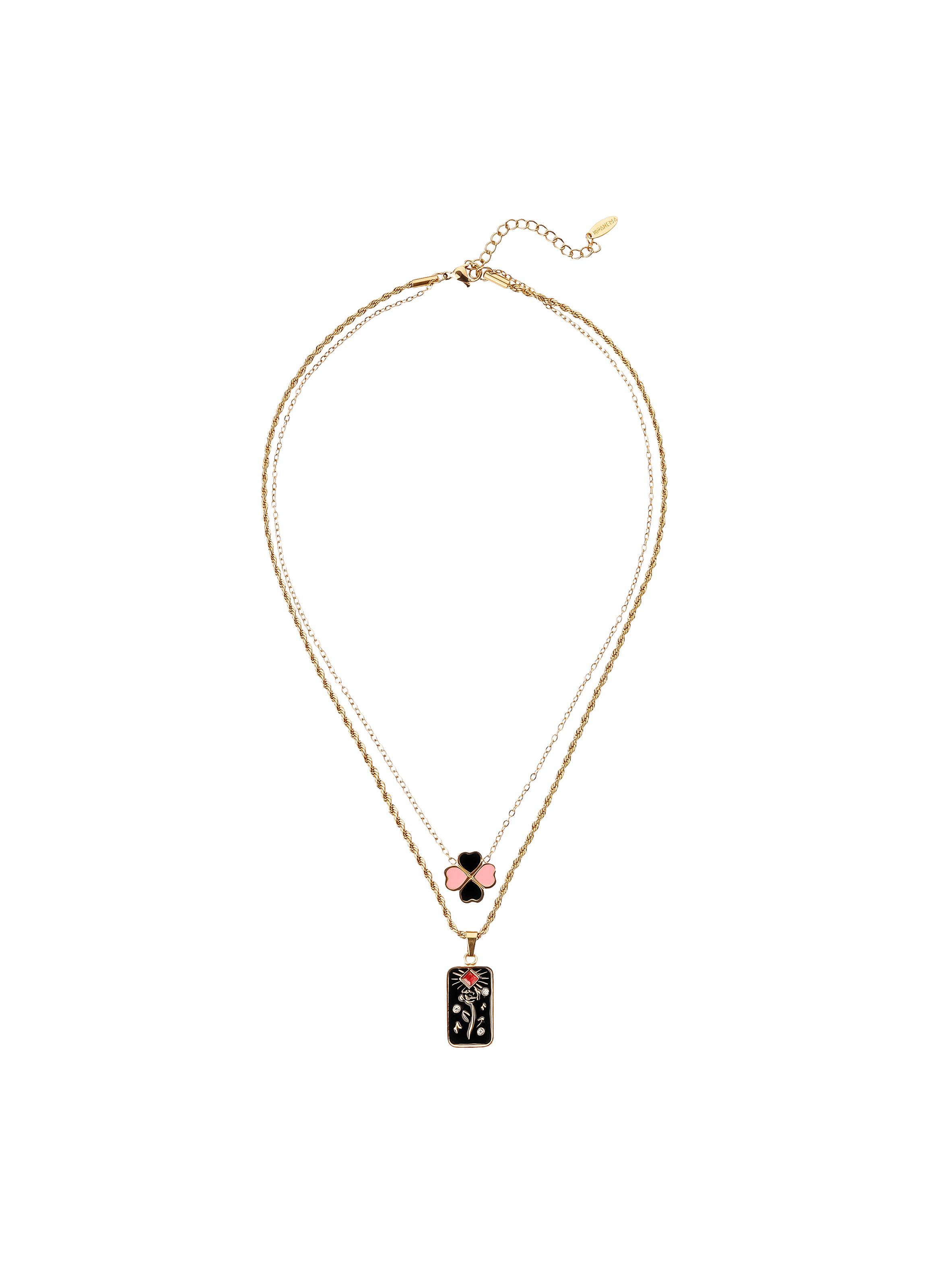 ROSALIA - Collier multirangs en laiton | Noir
