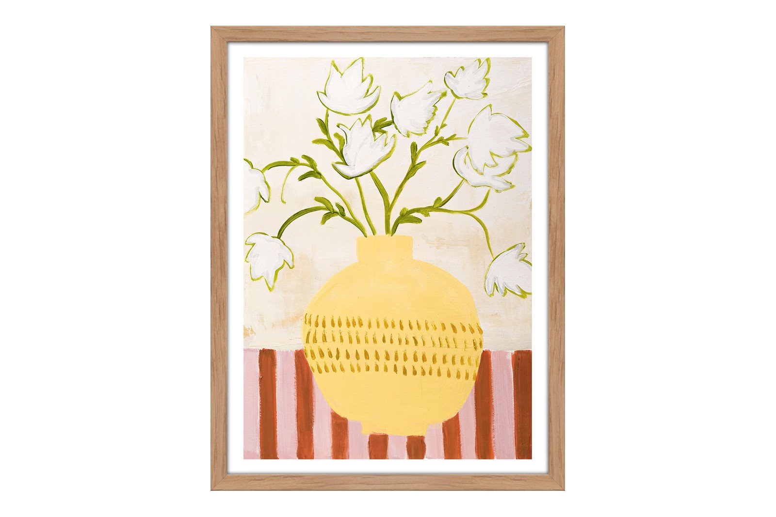 Yellow Vase 30x40 cm Oak Frame