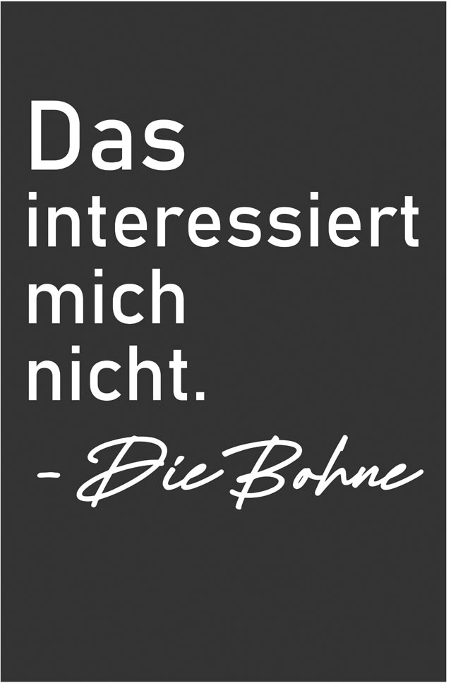 queence Metallbild »Die Bohne« Sprüche 1 Stk. tlg.