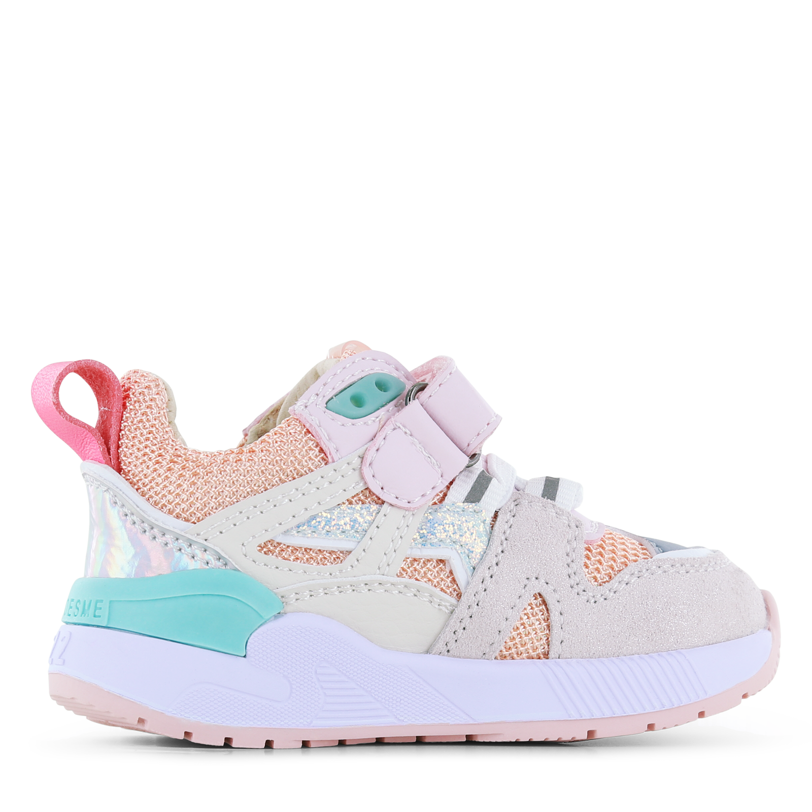 Shoesme roze-oranje sneaker Leer, Microfiber leer | Meisjes schoenen