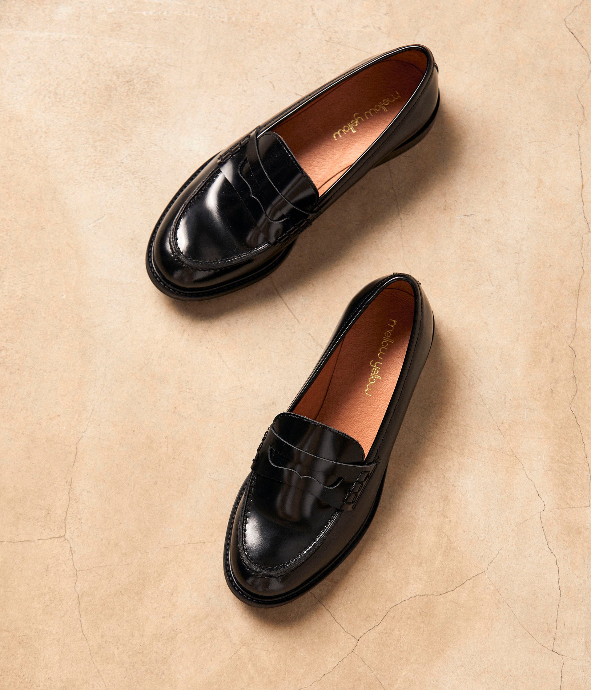 Mocassins cuir noir Angella