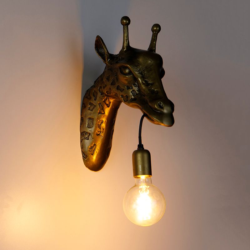 Smart wandlamp messing incl. Wifi G95 - Animal Giraf