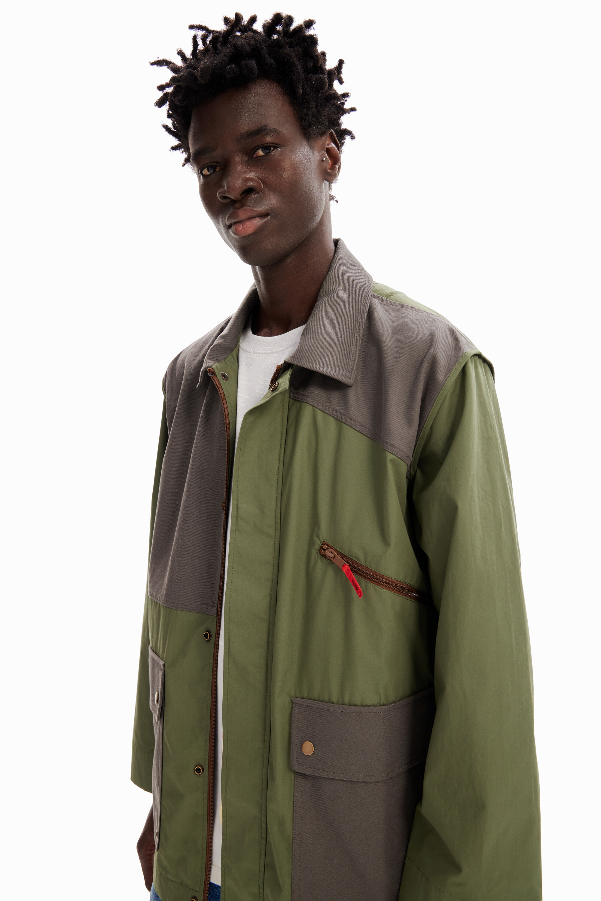 Parka combinée poches