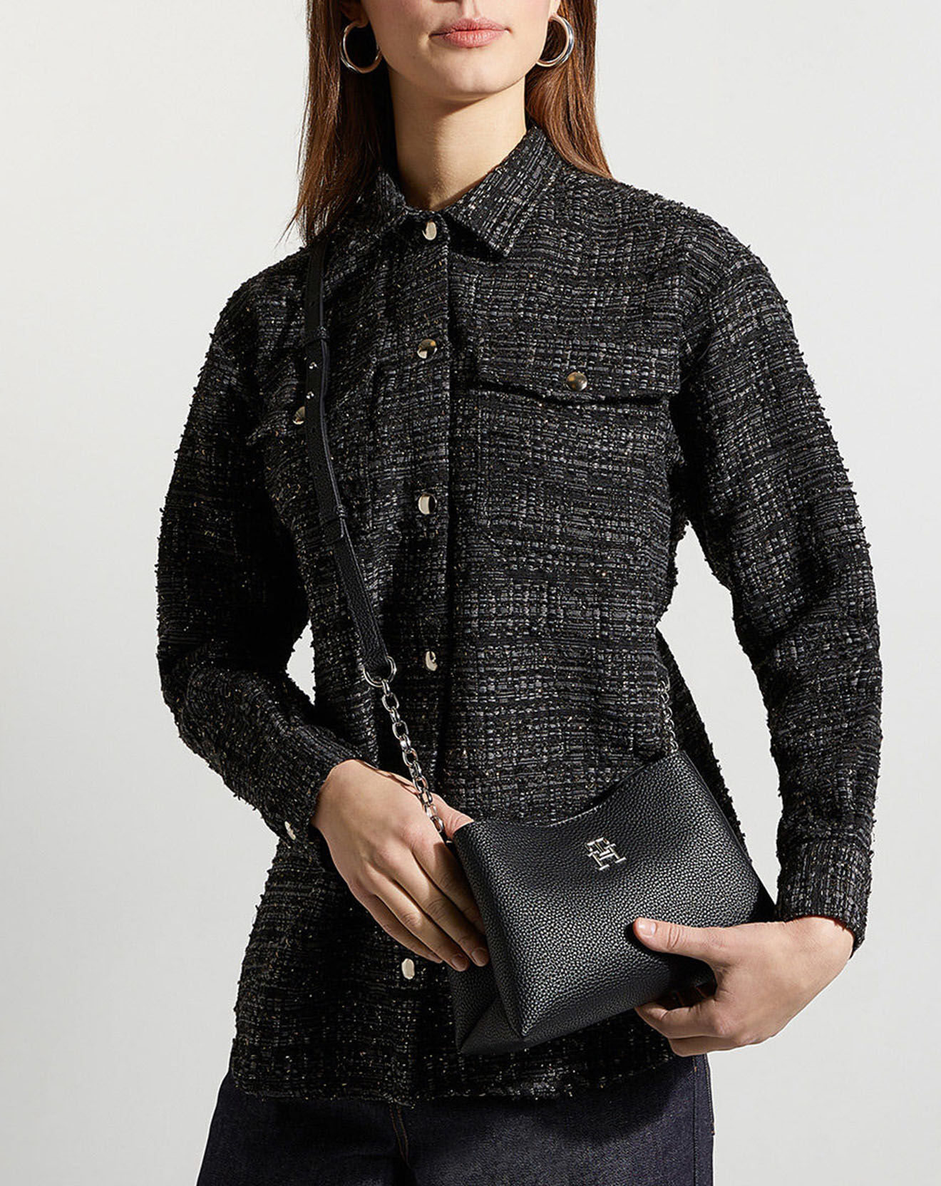 Tommy Hilfiger Sac bandoulière Emblem crossover noir - 16x22x12 cm