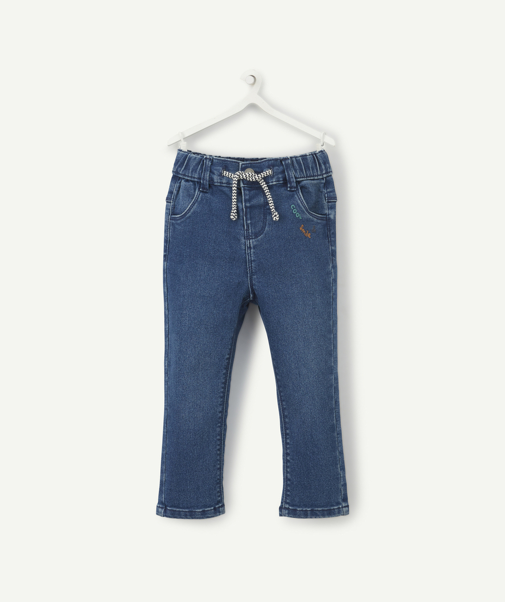 PANTALON DROIT EN DENIM BÉBÉ GARÇON AVEC MESSAGE FLOQUÉ