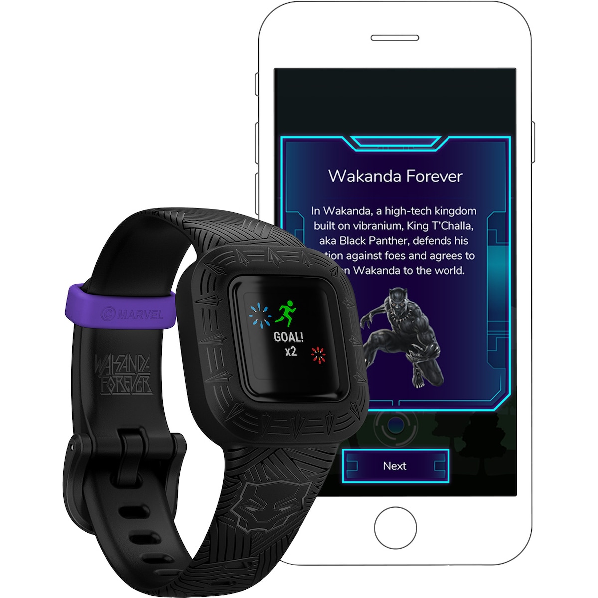 Garmin Vivofit Jr. 3 aktivitetsmåler for barn (Black Panther)