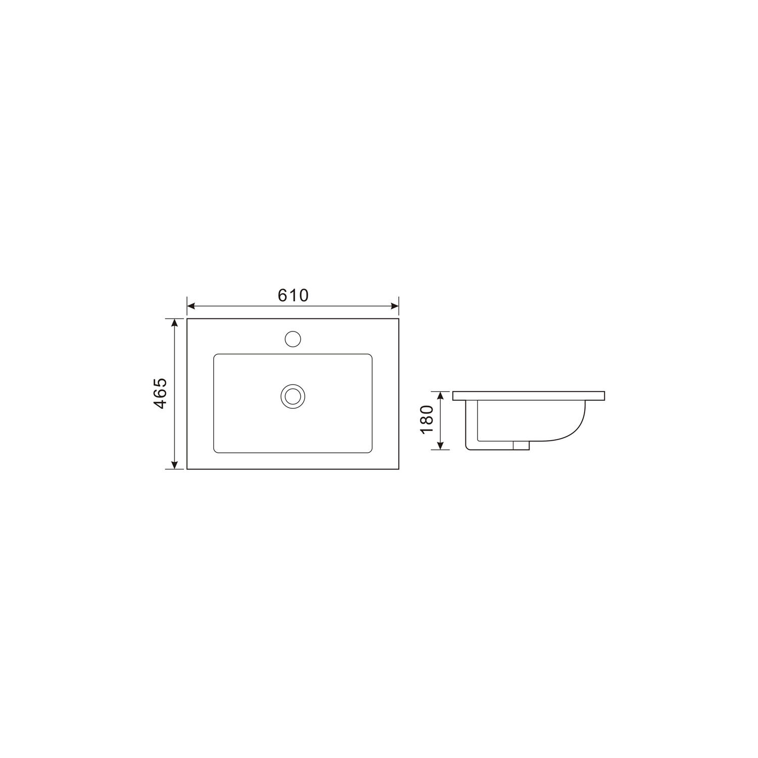 Muebles Ideal badmeubel 60cm met wastafel en spiegel wit mat