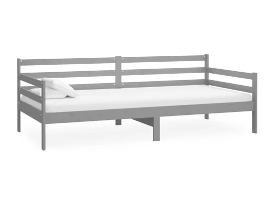 Lit de jour sans matelas gris bois de pin massif 90x200 cm