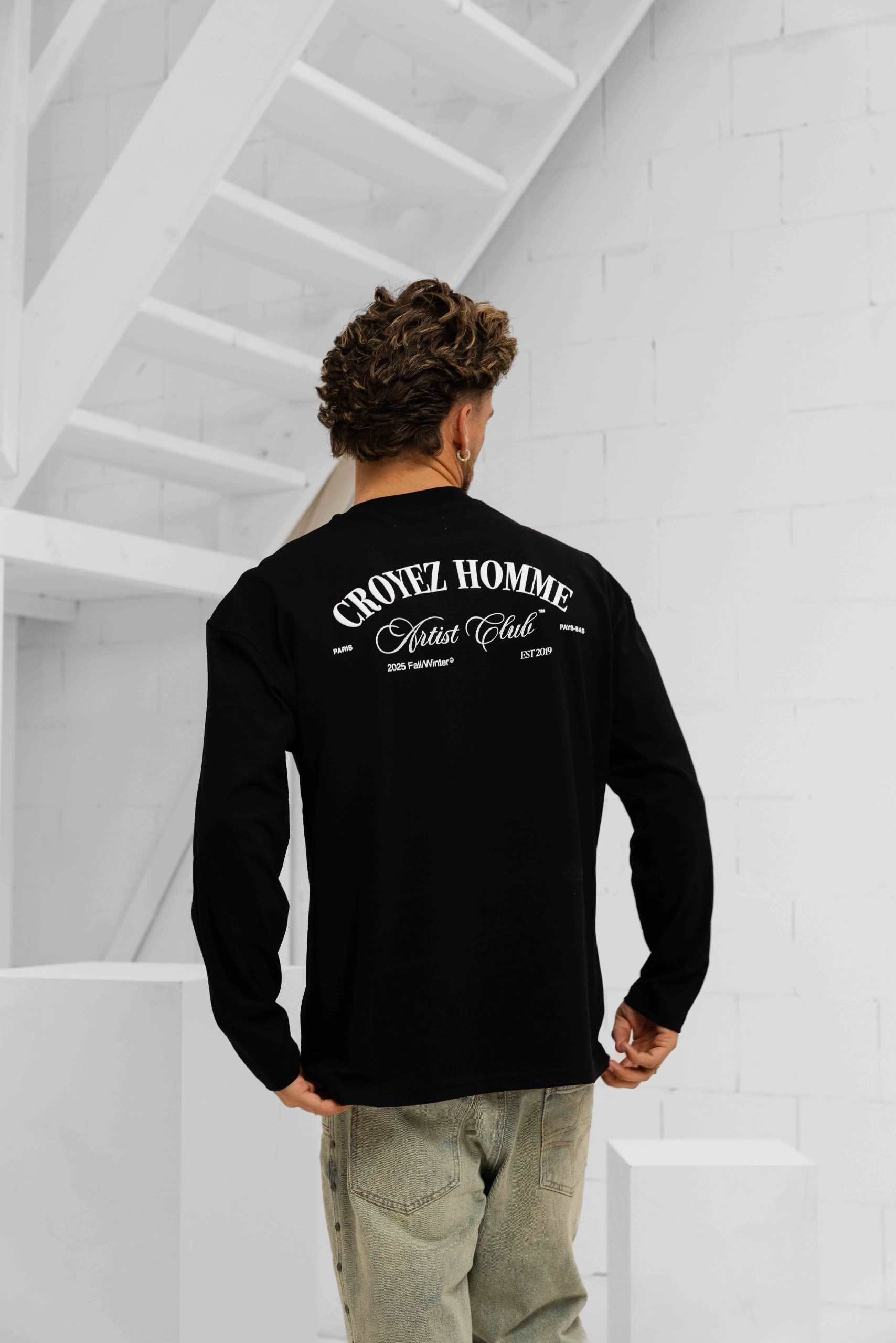 Croyez Artist Club Longsleeve T-Shirt Heren Zwart