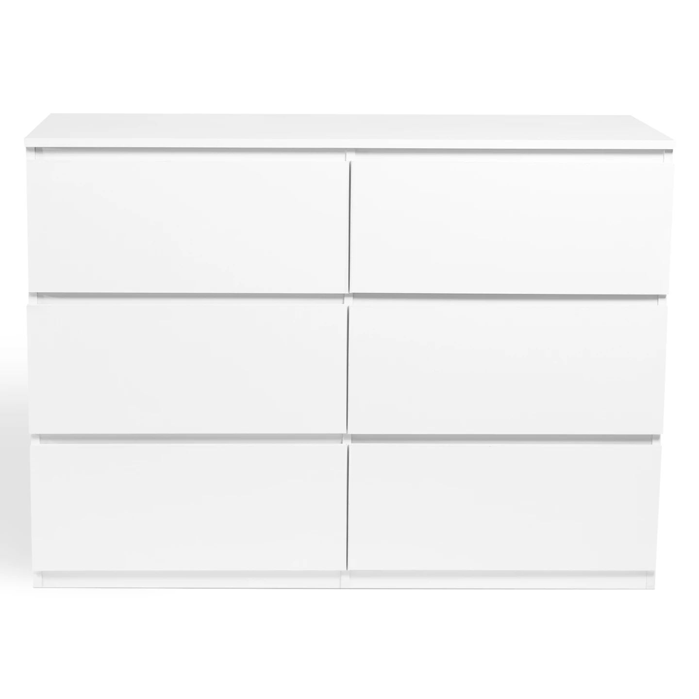 Commode 6 tiroirs TOMI 110 cm bois blanc