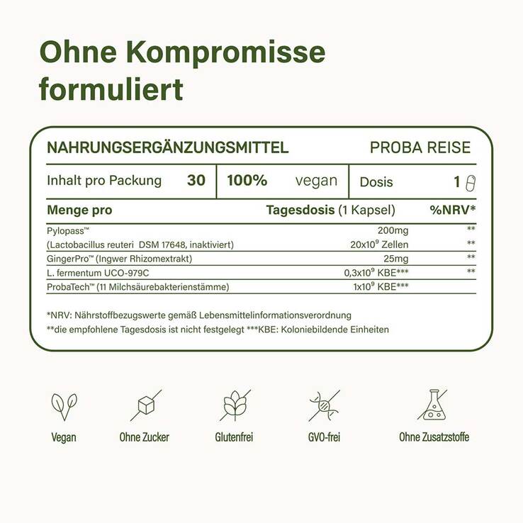 Nupure proba reise Magen Darm Komplett Kapseln, 30 St