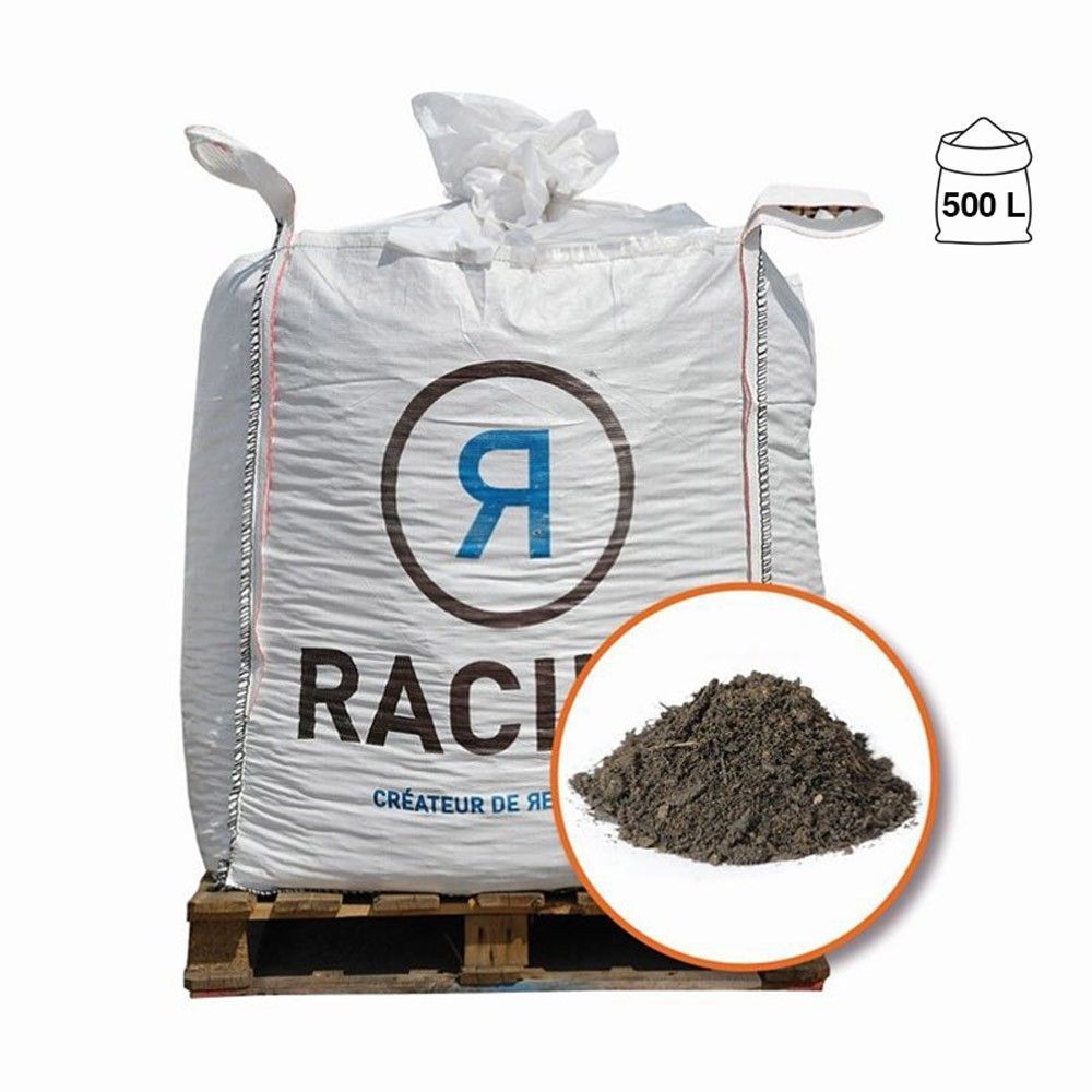 Terre végétale enrichie de compost calibre 0-15 big bag 500 litres