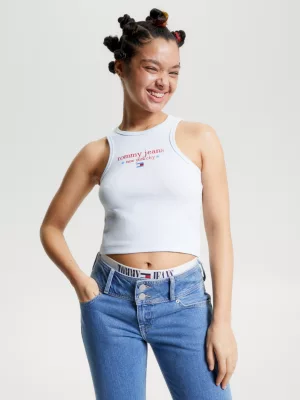Regata cropped slim fit com logo