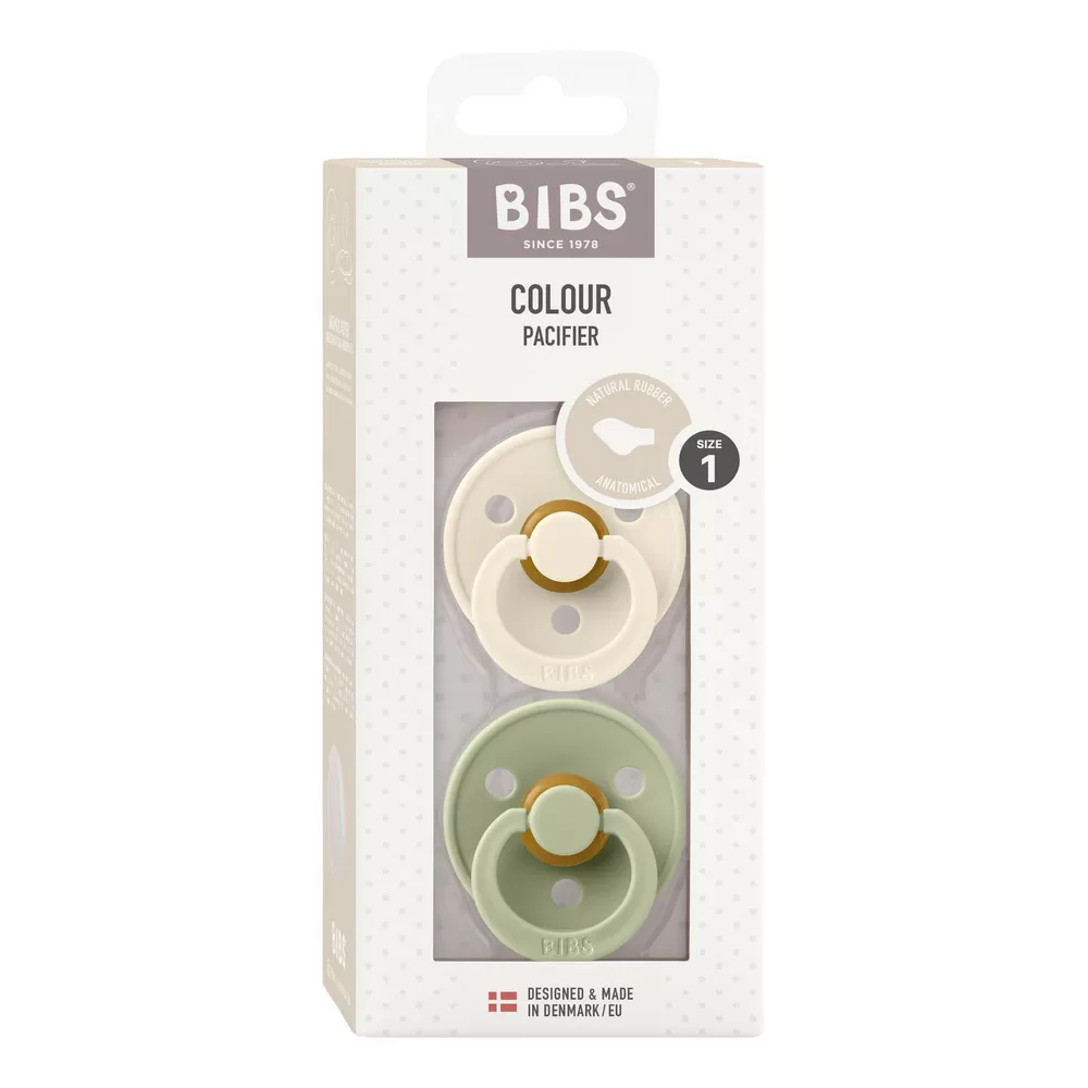 BIBS Colour Latex Anatomisk Ivory/Sage - Flere størrelser