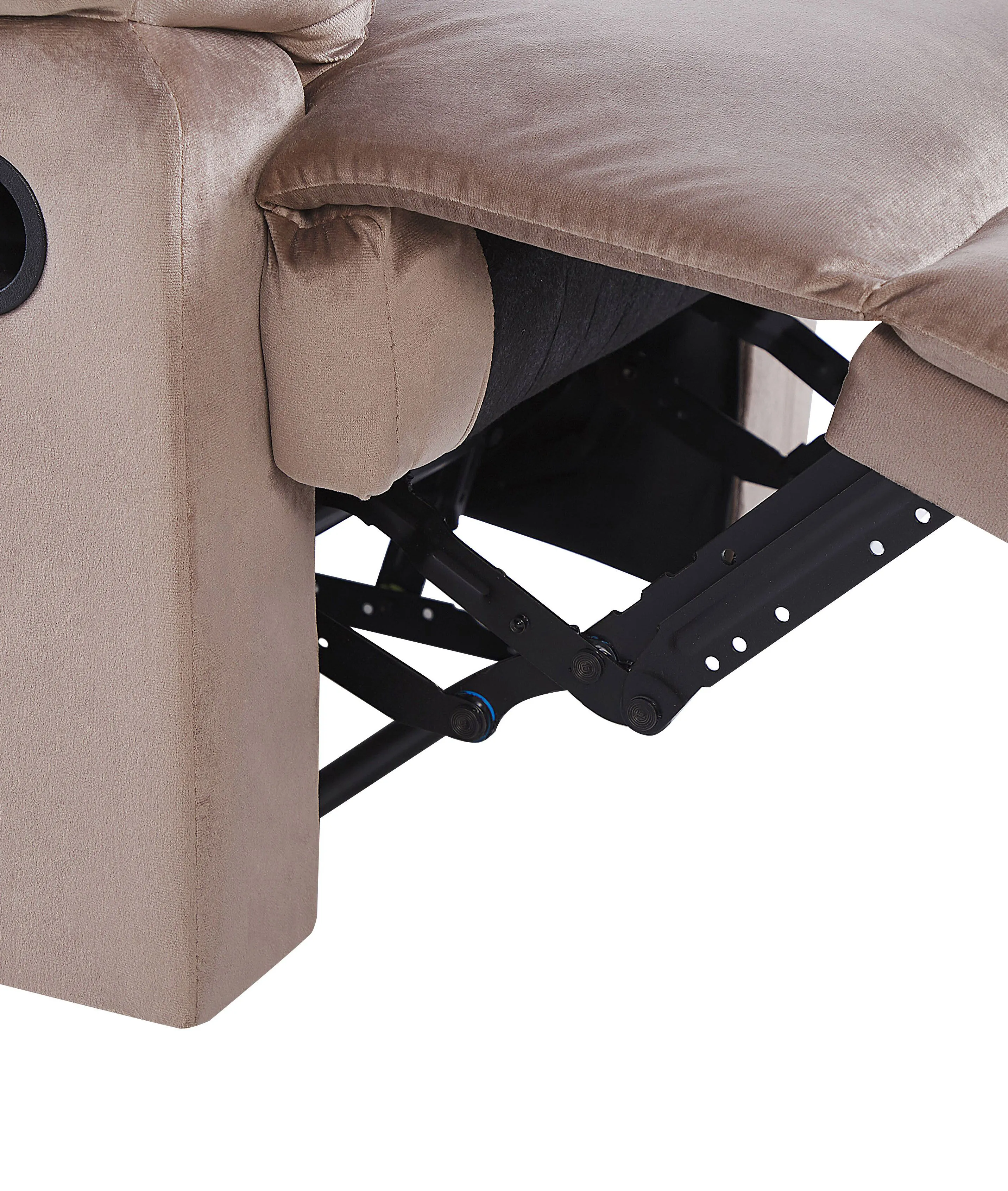 Relaxfauteuil ESLOV inclusief voetensteun Fluweel Beige Taupe