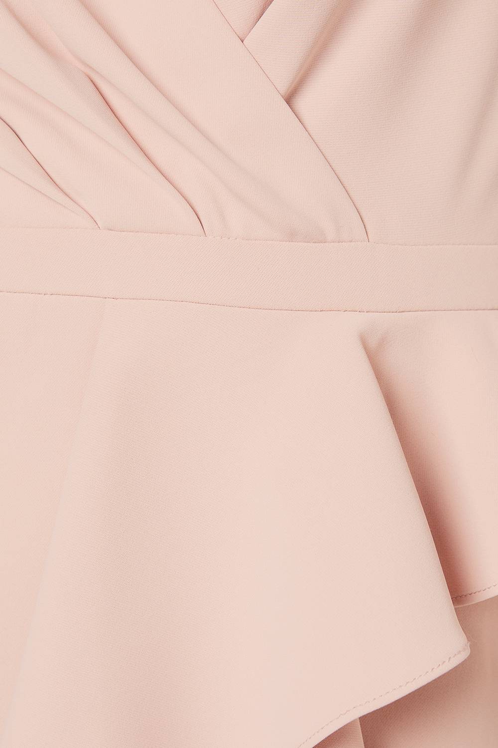 Wallis Robe Crayon Ajustée en Crêpe à Volants