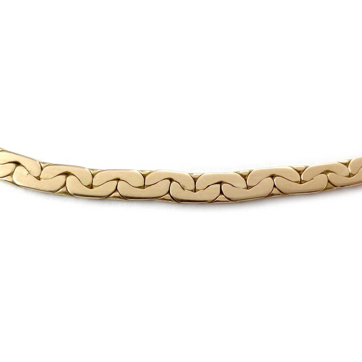 Collier d'occasion or 750 jaune maille haricot 43 cm