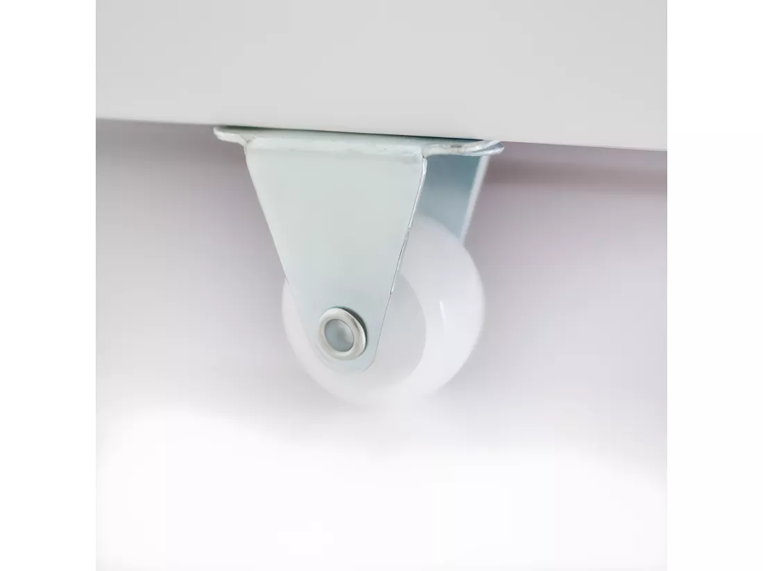 Lit superposé + 2 tiroirs bois blanc 90x190/90x190cm