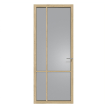 Arne & Bodil binnendeur ABE103 rook glas - licht eiken houtlook afwerking
