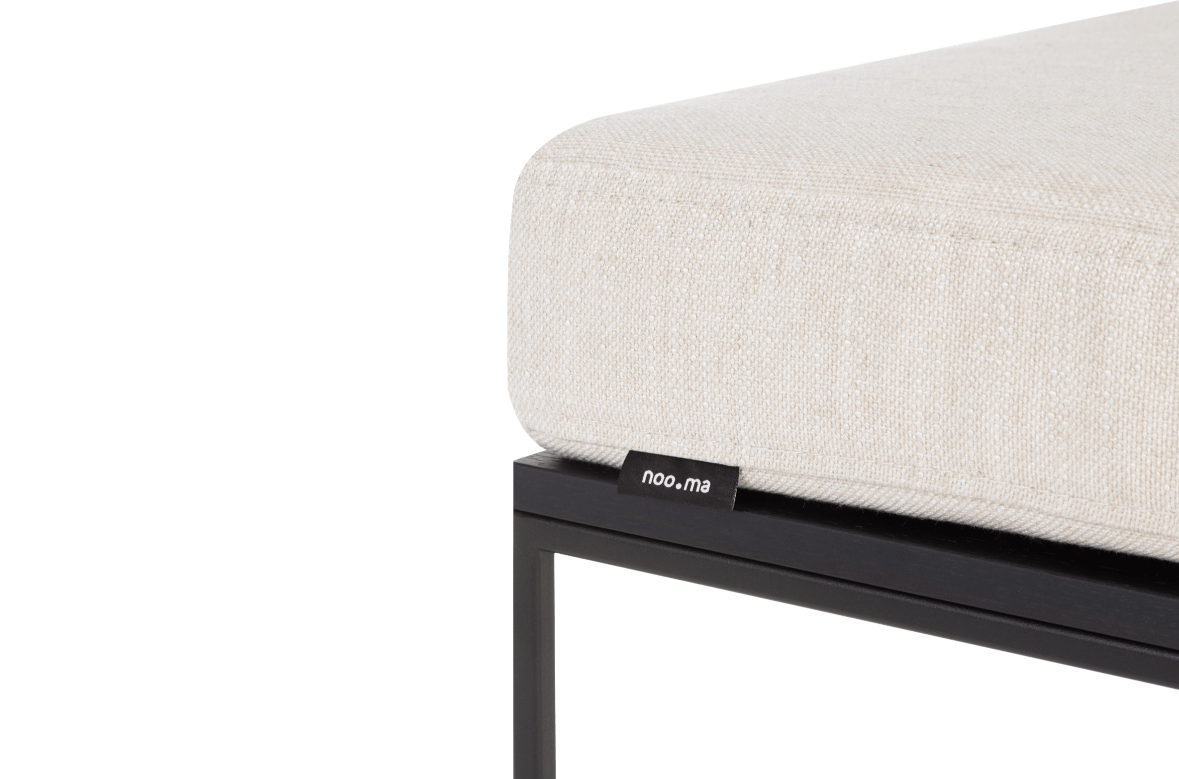 noo.ma FEO Poef - Black Oak | Creme Beige