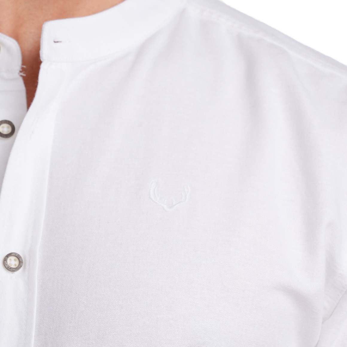 VanVaan Herren Hemd mit Stehkragen weiss