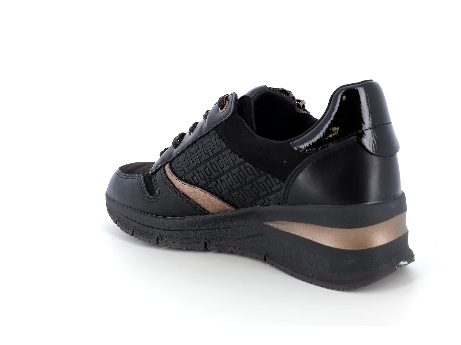 Tamaris-23702 Matières combinées Noir Bronze