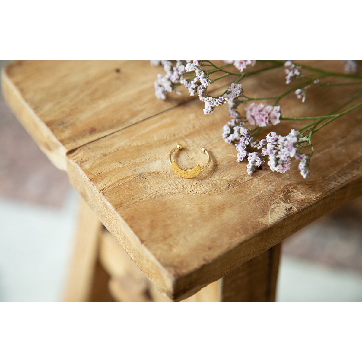 bague lune doré à l'or fin - SÉLÉNÉ