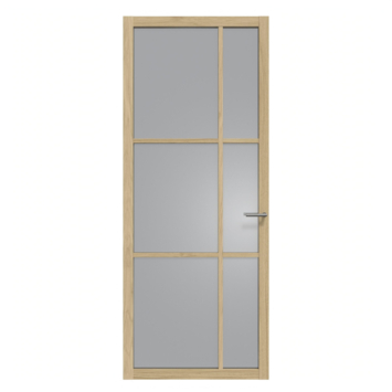 Arne & Bodil binnendeur ABE106 rook glas - licht eiken houtlook afwerking
