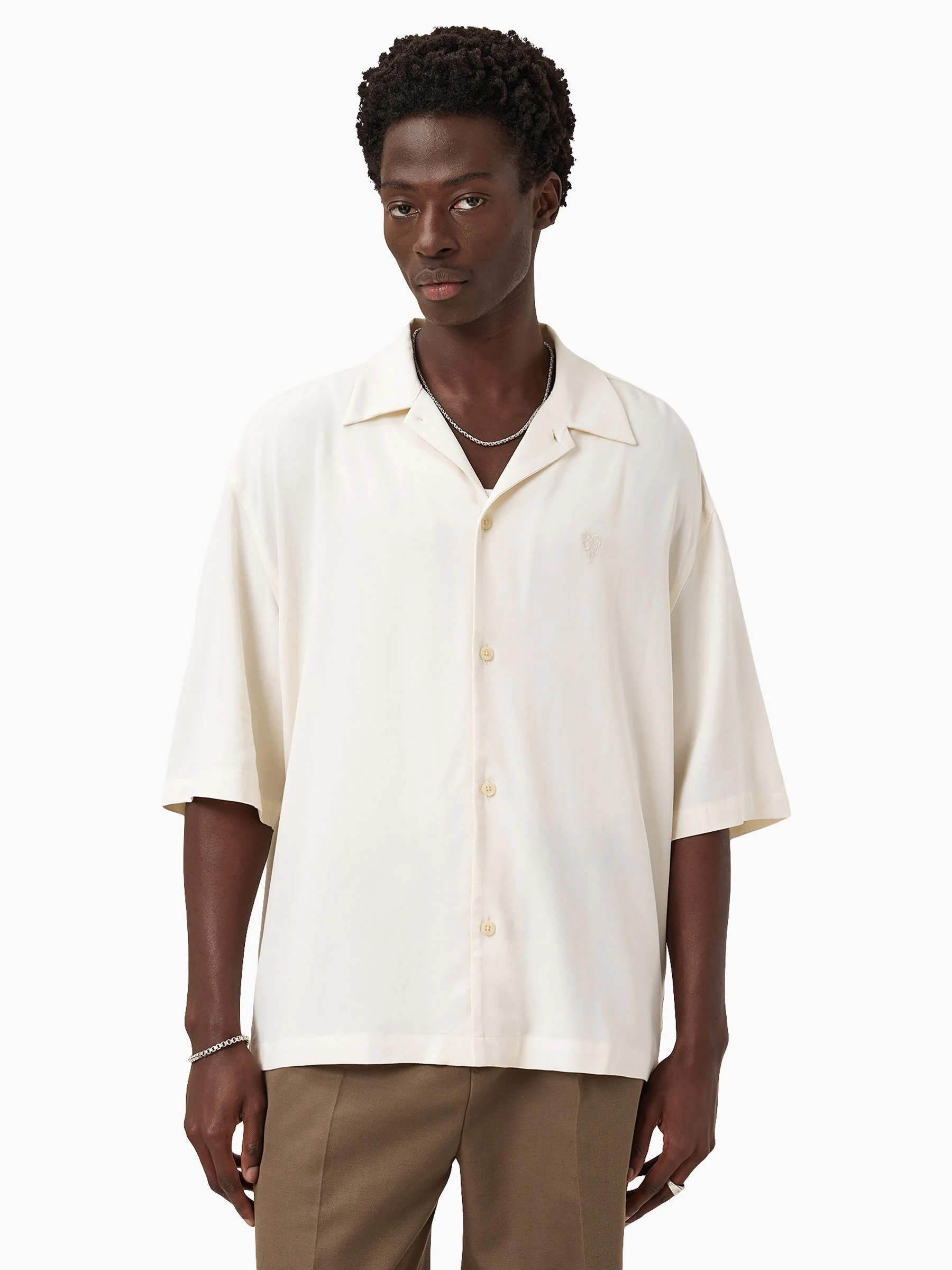 Wit - AllSaints Rialto overhemd met korte mouwen