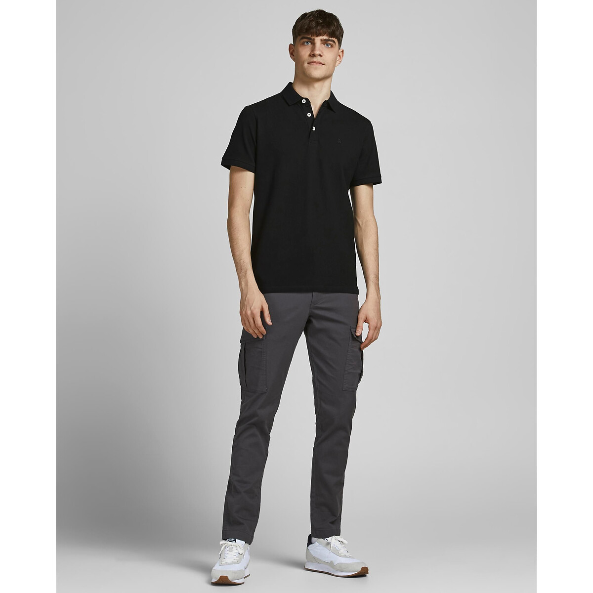 JACK & JONES<br>Camisa polo de manga curta em malha piqué