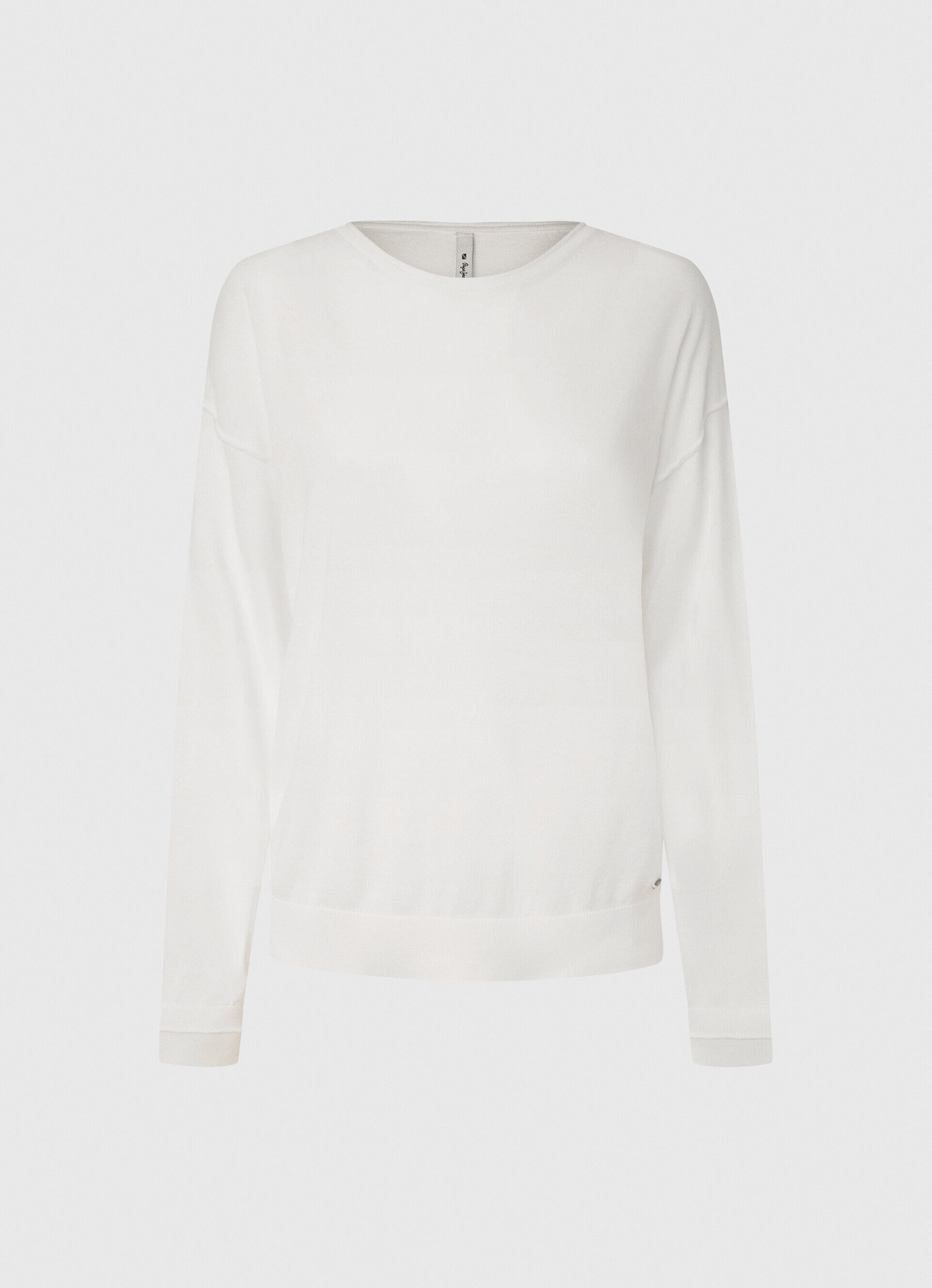 Camisa Jersey Fit Relaxed com Decote Canoa - branca
