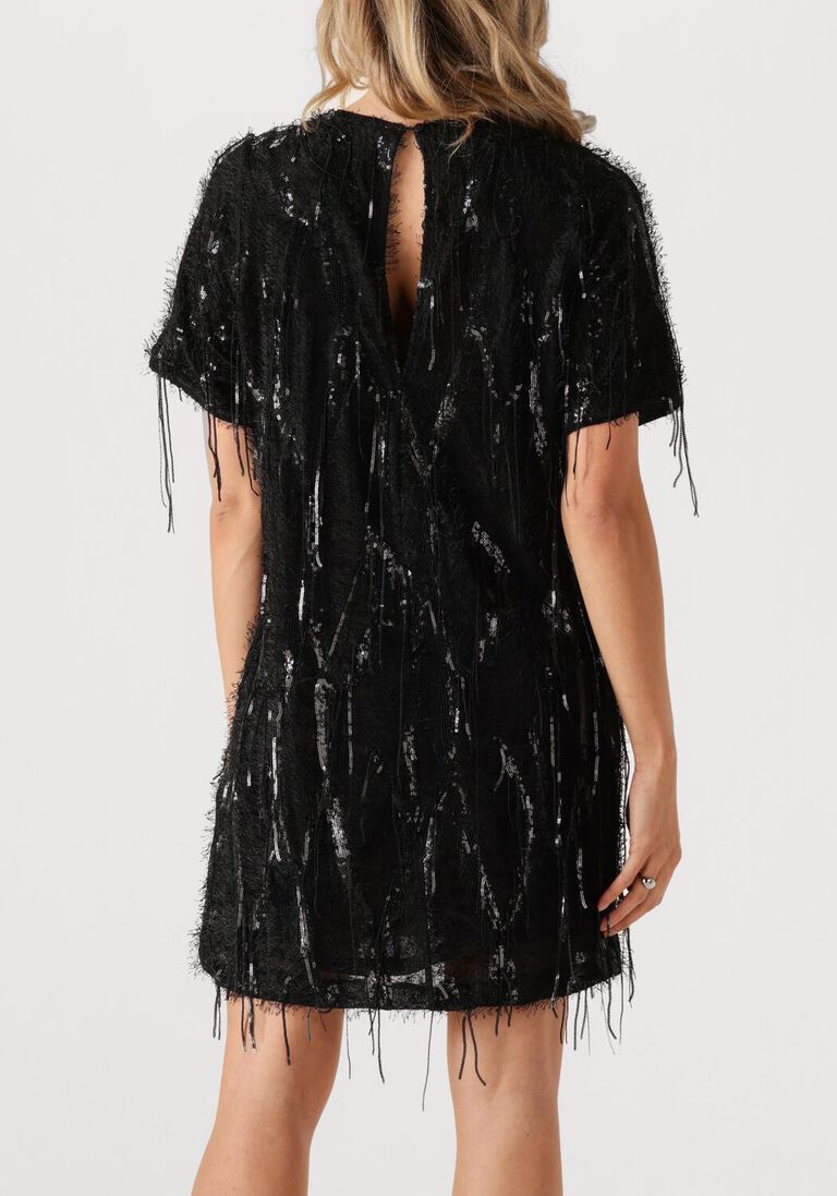 zwarte co'couture mini jurk sillacc sequin dress