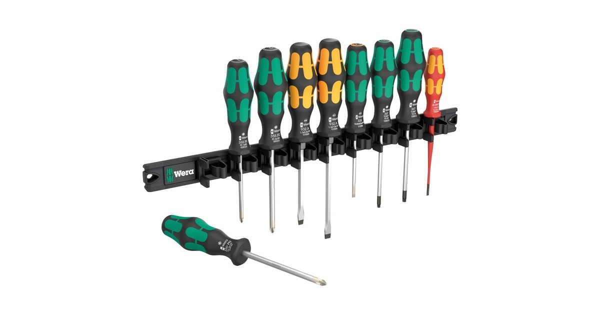 Wera9650 Magneetstrip Kraftform schroevendraaierset  (9‑delig)