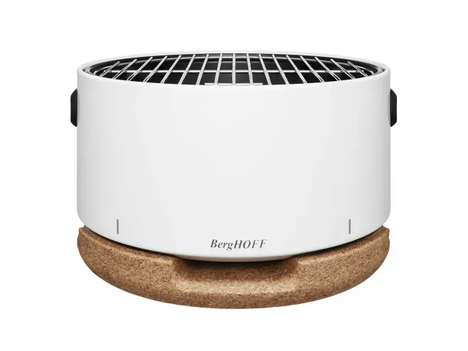 BergHOFF 2415600, Grill, Trækul (brændstof), Bordplade, Rist, Beige, Hvid, Rund