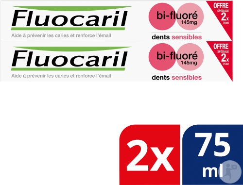 Fluocaril Bi-Fluoré 145mg Dents Sensibles Tube 2x75ml