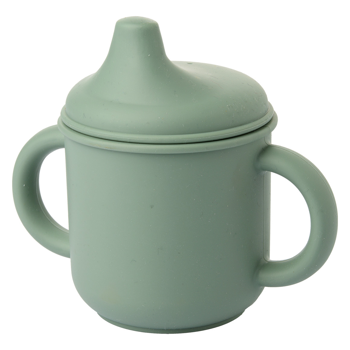 Topomini Pure Collection Silikon-Trinklernbecher mit Henkel schilfgrün
