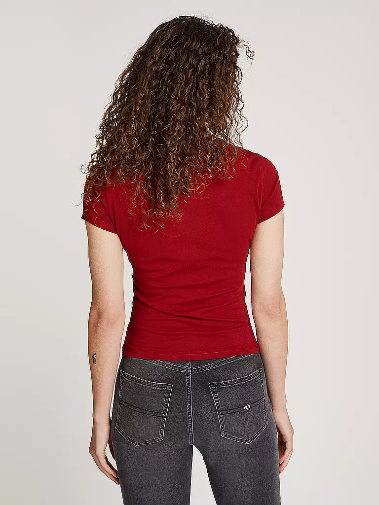 TOMMY JEANS T-Shirt dunkelrot